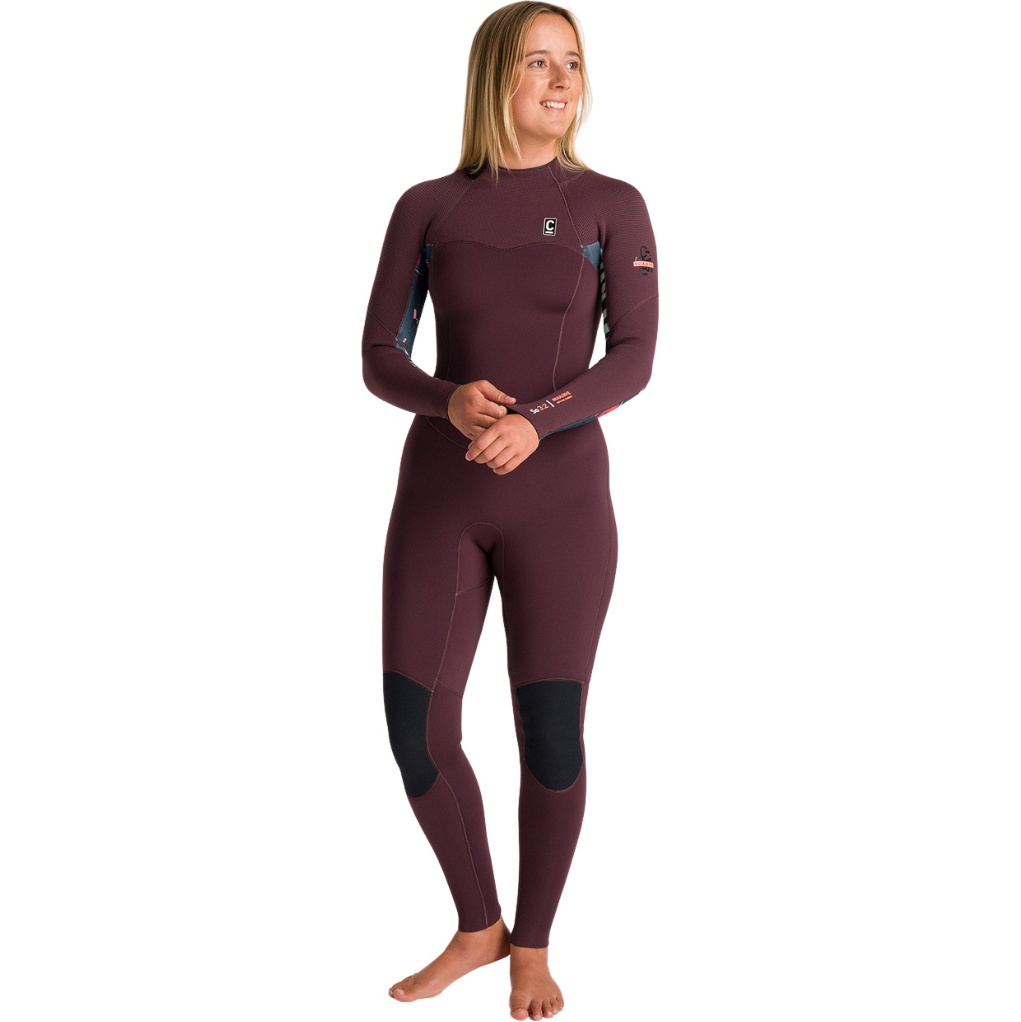 2026 C-Skins Frauen NuWave Solace 3/2mm Rückenreißverschluss Neoprenanzug C-NSO32WBZ - Rust / Rust X